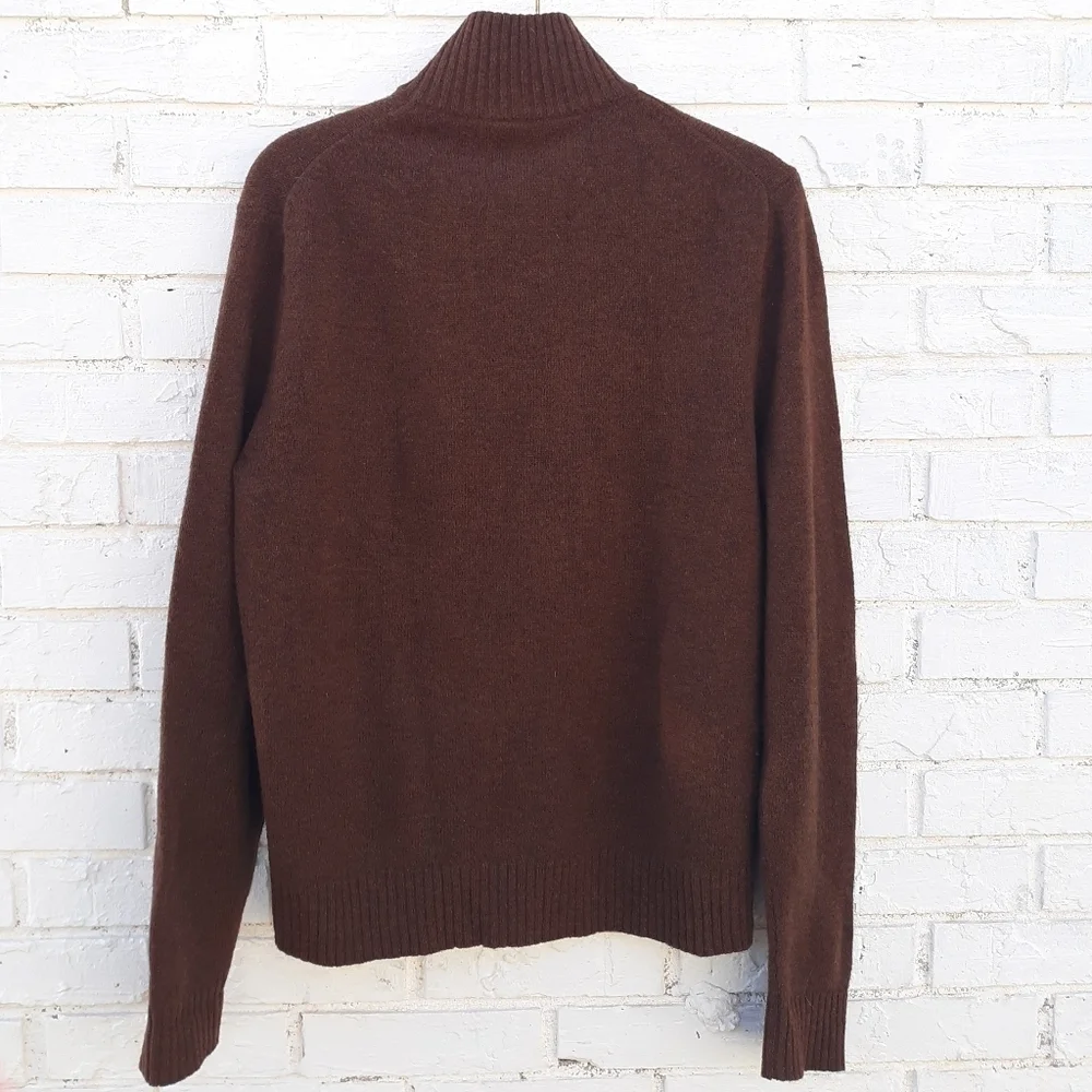 J. Crew Lambswool Sweater Rust Brown Med.